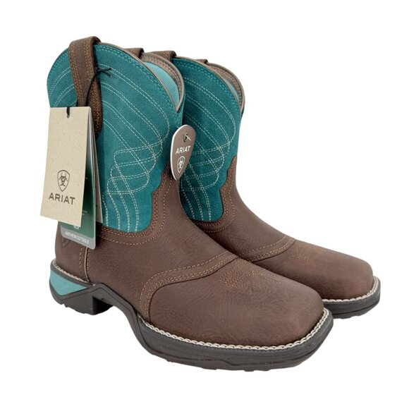 Ariat Womens Leather/Suede Dark Cotage Turquoise Anthem Shortie Boots Sz 6B NWOB - Picture 5 of 15